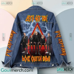 Def Leppard Let's Get The Rock Outta Here 2D Jeans Coat-a DhiejSf