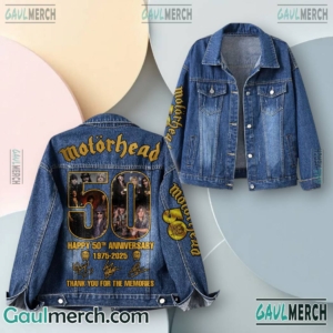 Motorhead Happy 50th Anniversary 1975-2025 Thank You For The Memories Signatures 2D Jeans Coat AoEGsFd