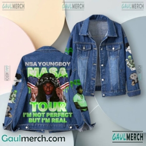Nba Youngboy Masa Tour I'm Not Perfect But I'm Real 2D Jeans Coat QH74ZjS