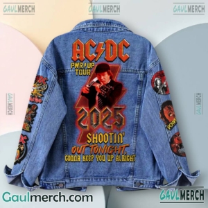 ACDC Pwr Up Tour 2025 Shootin' Out Tonight 2D Jeans Coat-a 8VbgxBH