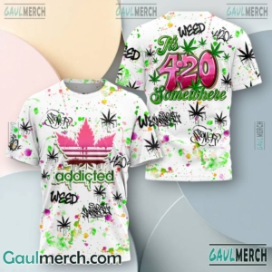 Addicted Weed Color Paint T-shirt And Pants-a PsuX7ZT
