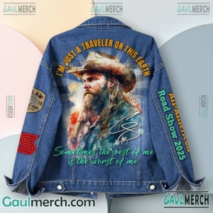 Chris Stapleton I'm Just A Traveler On This Earth Denim Jacket-b zd4Rn0V