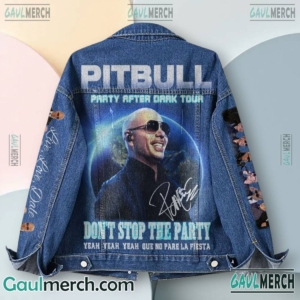 Pitbull Party After Dark Tour Don't Stop The Party Denim Jacket-b DiIwOAP
