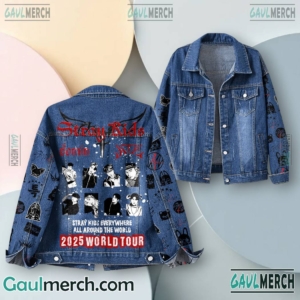 Stray Kids Dominate 2025 World Tour Stray Kids Everywhere All Around The World Denim Jacket AJqfUwW