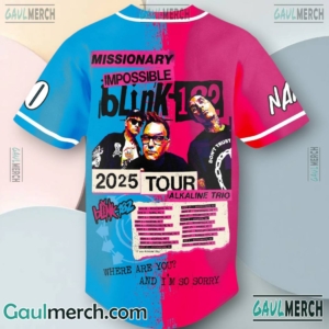 Blink-182 Missionary Impossible 2025 Tour Personalized Baseball Jersey-b DyE4TFe
